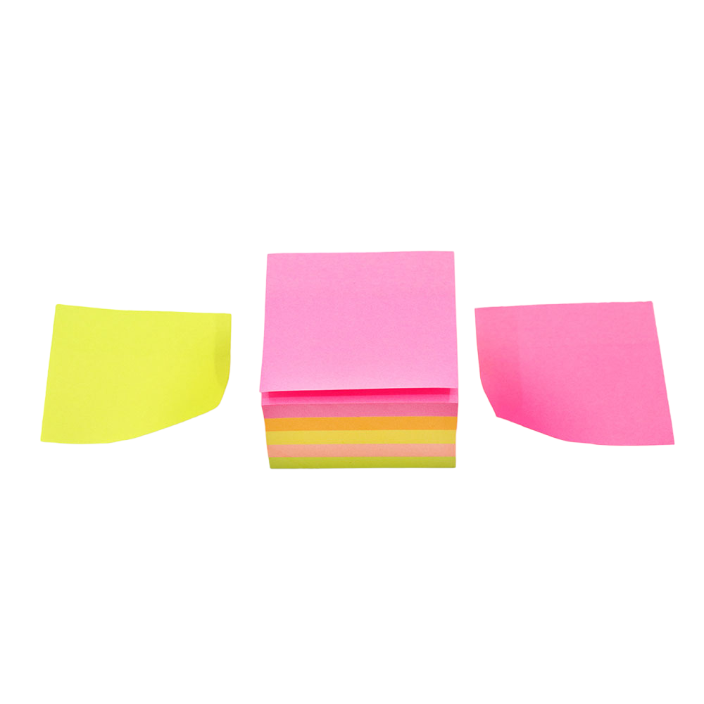 5 Neon Colours x 80 Sheets Mini Cube Sticky Note Pad
